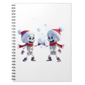 Carnet Funny Santa Skeletons Having a Snowball Fight (Devant)