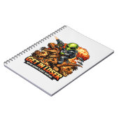 Carnet Funny Sci-Fi Fantasy Meme Art, Alien Riding Dinosa (Côté gauche)