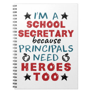 Carnet Funny Secrétaire d'école Héros appréciation
