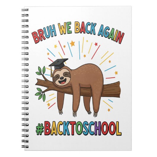 Carnet Funny Sloth Back to School (Devant)