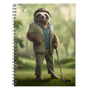 Carnet Funny Sloth Golf Player,