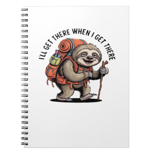 Carnet Funny Sloth Hiking Team - Slow and Steady Classic (Devant)