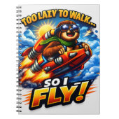 Carnet Funny Sloth Rocket Meme, Too Lazy to Walk So I Fly (Devant)