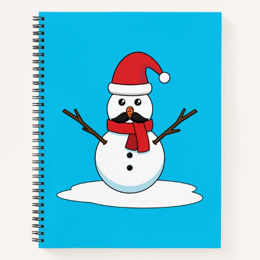 Carnet Funny Snowman avec Moustache et carotte (Devant)