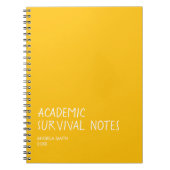 Carnet Funny Student Notebook, Study Humor Journal, Back  (Devant)