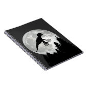 Carnet Funny T-Rex Flying on Bicycle with Full Moon (Côté Droit)