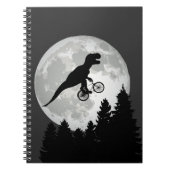 Carnet Funny T-Rex Flying on Bicycle with Full Moon (Devant)