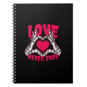 Carnet Funny Valentines Day Skeleton Heart Mains (Devant)