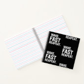 Carnet Funny Wake Fast Repeat Graphisme Sarcastique (Intérieur)