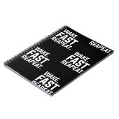 Carnet Funny Wake Fast Repeat Graphisme Sarcastique (Côté gauche)