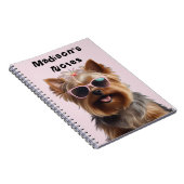 Carnet Funny Yorkshire Terrier Avec Lunettes De Soleil (Côté Droit)