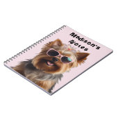 Carnet Funny Yorkshire Terrier Avec Lunettes De Soleil (Côté gauche)