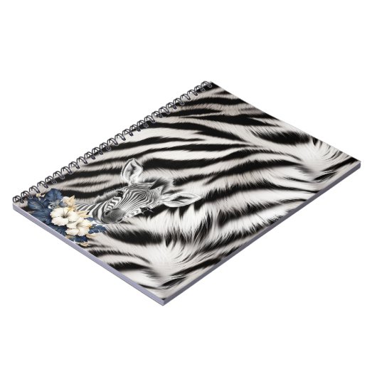 Carnet Fur d'impression noir blanc Zebra (Côté gauche)