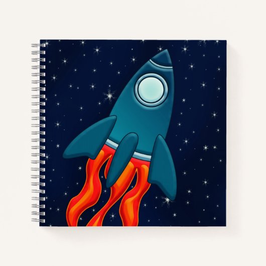 Carnet Fusée spatiale mignonne et conception d'espace ext (Devant)
