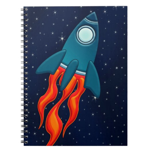 Carnet Fusée spatiale mignonne et conception d'espace ext (Devant)