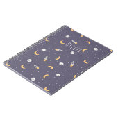 Carnet Fusées spatiales Lunes & Nom personnalisé sur Vio (Côté gauche)