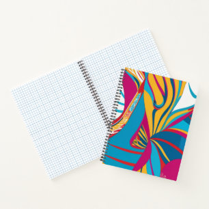 Carnet Fusion de batik tropical vibrant abstrait de feuil