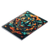 Carnet Fusion Mandala géométrique : bleu & orange Dynamic (Côté gauche)