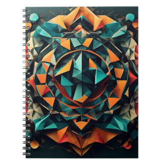 Carnet Fusion Mandala géométrique : bleu & orange Dynamic