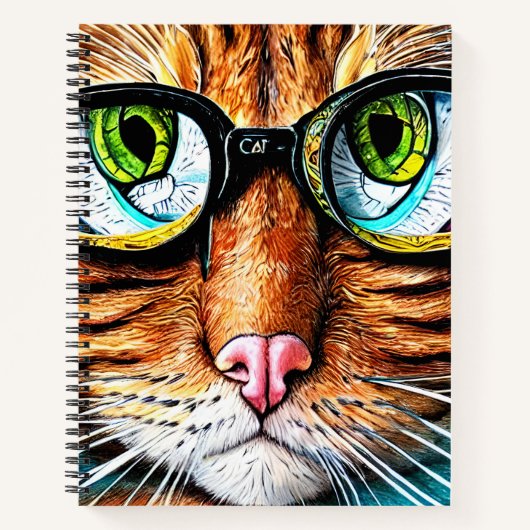 Carnet Futur Chat Portant des lunettes (Devant)