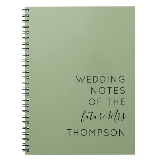 Carnet Futur de la typographie simple Mme Sage Mariage ve (Devant)