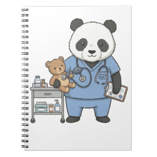 Carnet Futur infirmier Panda : étudiant en médecine adora