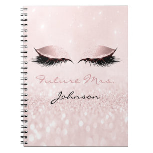 Carnet Futur Mme Bridal Rose Parties scintillant de maqui