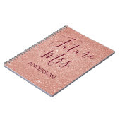 Carnet Futur Mme Rose Gold Blush Pink Sparkle Parties sci (Côté gauche)