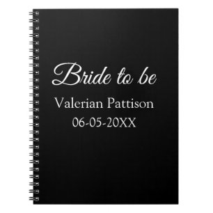 Carnet future mariée nom date noir blanc enterrement de v