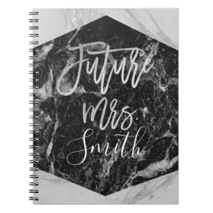 Carnet Future Mrs. Organisatrice de mariage Marbre Noir B