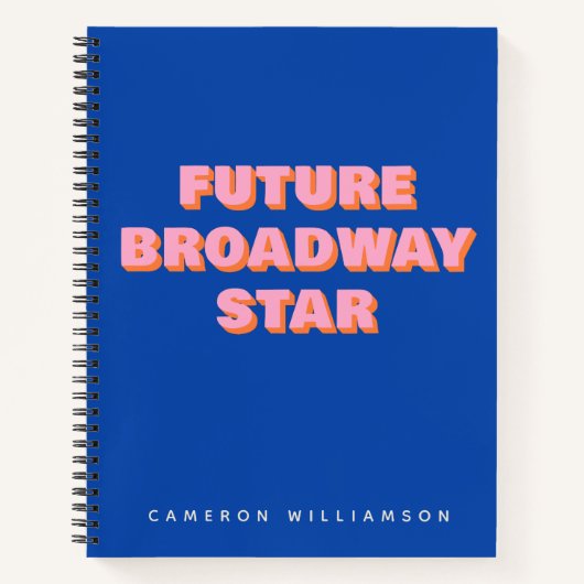 Carnet Futurelle star de Broadway Citation d'acteur perso (Devant)