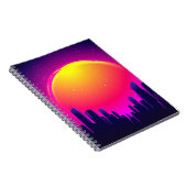 Carnet Futurisme rétro. illustration d'une vague de synth (Côté Droit)