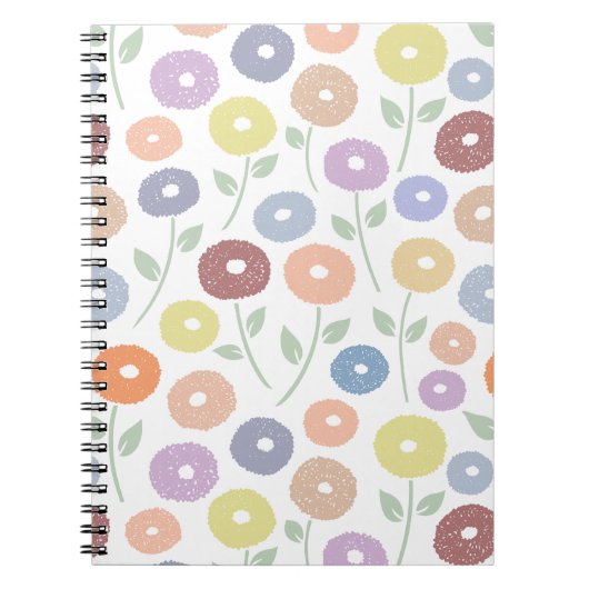 Carnet Fuzzy Flower Pattern Pastels (Devant)