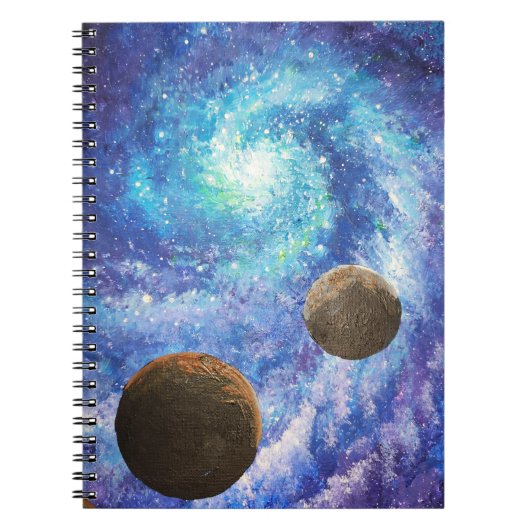 Carnet Galaxie bleue et planètes (Devant)