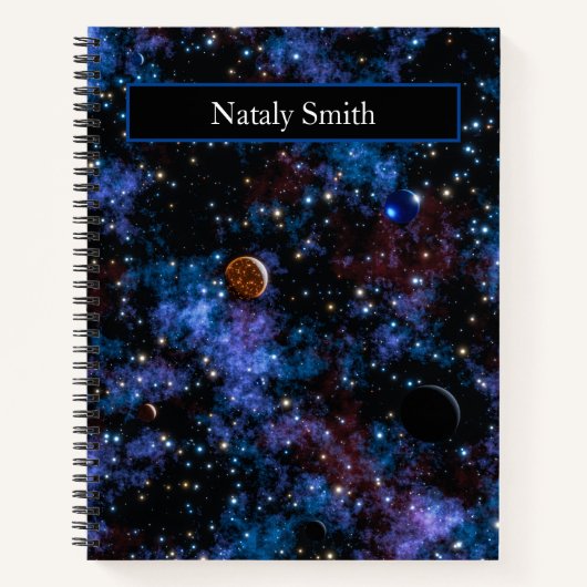 Carnet Galaxies colorées, étoiles et planètes (Devant)