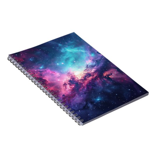 Carnet Galaxy espace parties scintillant nebula rose viol (Côté Droit)