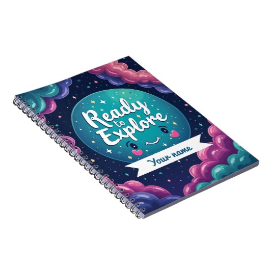 Carnet Galaxy Swirl avec nom modifiable (Côté Droit)