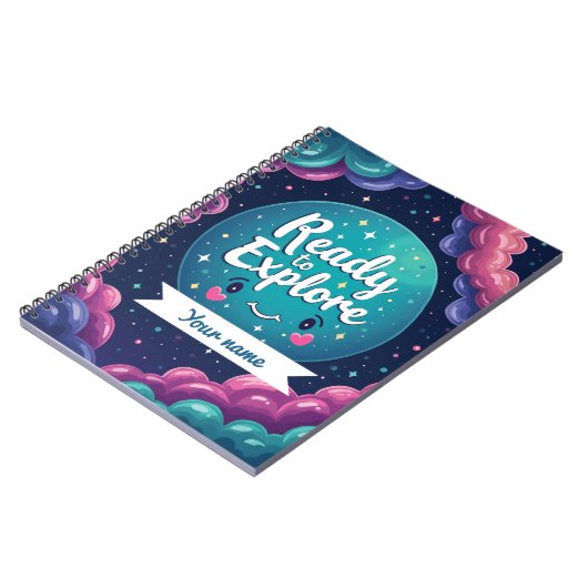 Carnet Galaxy Swirl avec nom modifiable (Côté gauche)