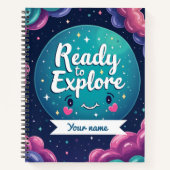 Carnet Galaxy Swirl avec nom modifiable (Devant)