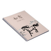 Carnet Galloping Horse Sumi-E Ink | Blush & Stone Custom (Côté Droit)