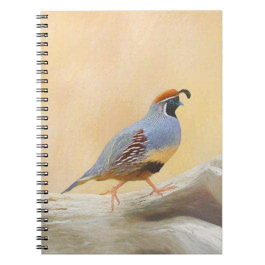 Carnet Gambrel's Quail Painting Original Bird Art (Devant)