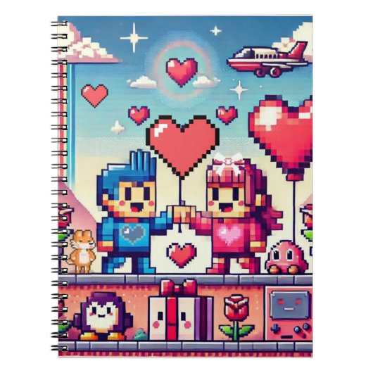 Carnet Gamer 8 bit Saint-Valentin (Devant)