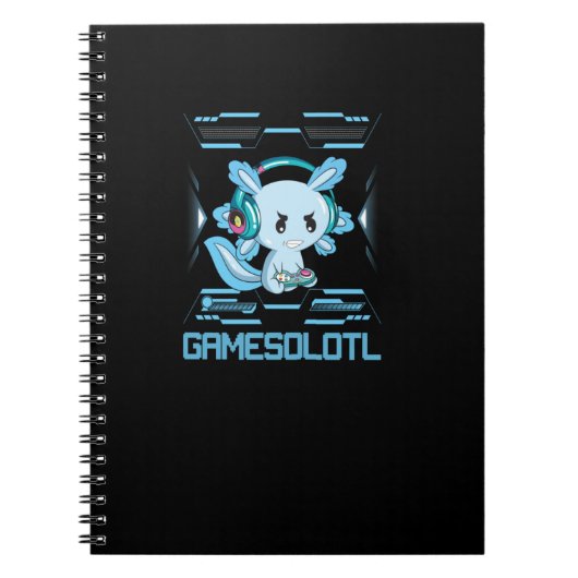 Carnet Gamesolotl Axolotl Anime Fish Playing Games (Devant)