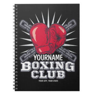 Carnet Gants de boxe personnalisés Combattant Champion Bo