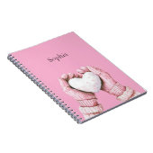 Carnet Gants roses cœur blanc   (Côté Droit)
