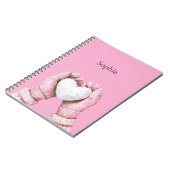 Carnet Gants roses cœur blanc   (Côté gauche)