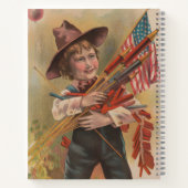 Carnet Garçon avec Feux d'Artifice, Drapeau Américain, Im (Dos)