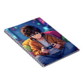 Carnet Garçon d'anime jouant à un jeu vidéo  (Côté Droit)