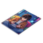 Carnet Garçon d'anime jouant à un jeu vidéo  (Côté gauche)