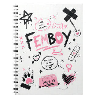 Carnet Garçon Féminin Esthétique Mignon Doux Doodle Chaot